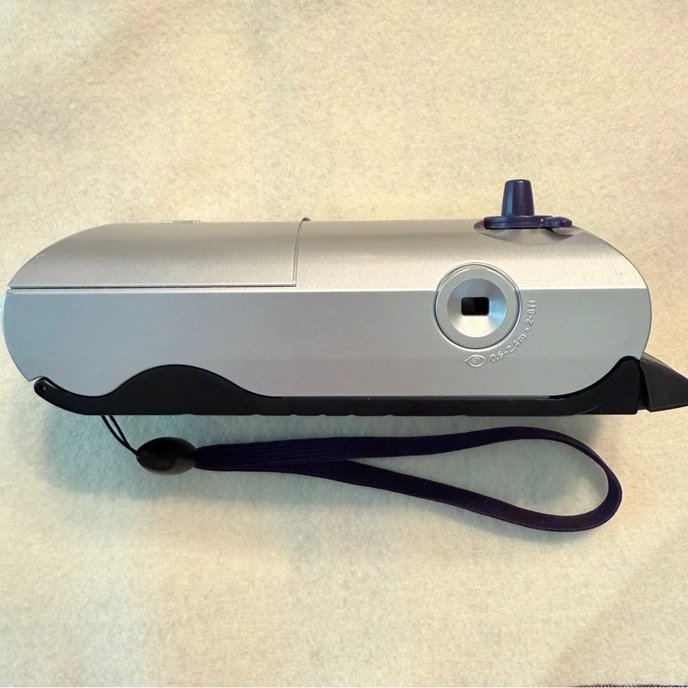 Polaroid i-Zone Silver and Black Camera with Purple Strap